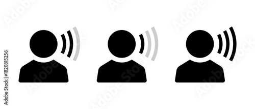 Voice and Speaking Icons Set. Communication, Chat, Microphone, Podcast, Sound Symbols