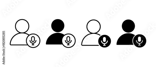 Voice and Speaking Icons Set. Communication, Chat, Microphone, Podcast, Sound Symbols