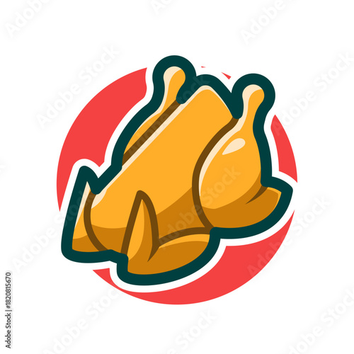Chicken Meat Cartoon Illustration. Food and Beverage Object Illustration.