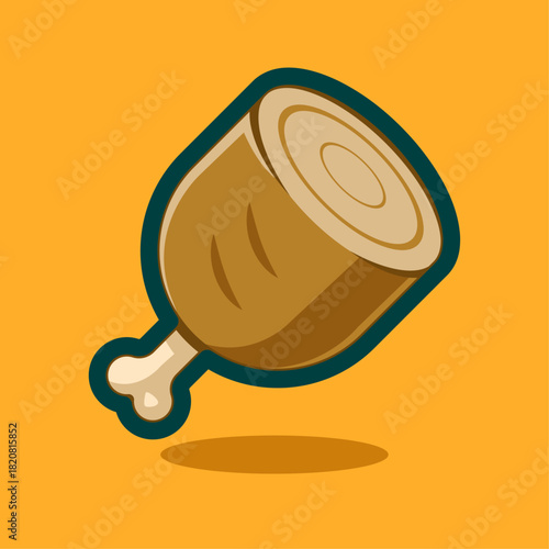 Beef Steak Floating Cartoon Illustration. Food and Beverage Illustration Theme.