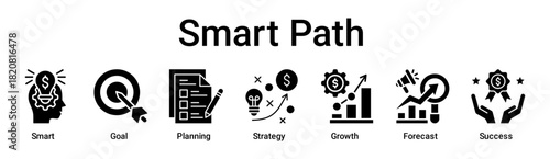Smart Path banner web icon vector illustration concept for business with icon of Smart, Goal, Planning, Strategy, Growth, Forecast.