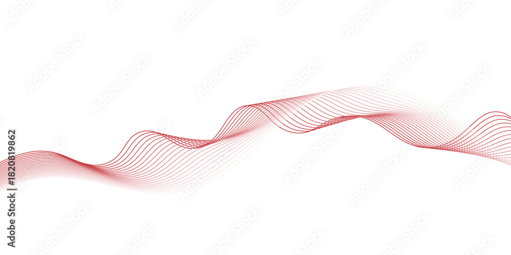 Fototapeta premium vector red wave lines on white background, Abstract red wave background. white background with red wave for design brochure, red wave background.