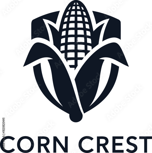 Stylized corn crest logo with dark background
