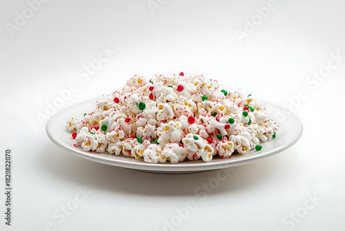 A cheerful holiday popcorn arrangement featuring chocolate drizzle and sweet candy accents.