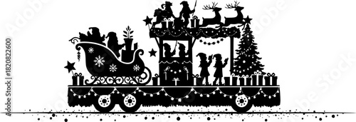Toy Train with Christmas Gifts icon vector illustration
