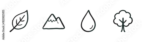A collection of hand-drawn science icons including a microscope, atom symbol, laboratory flasks, and a dropper, representing research, chemistry, and physics concepts