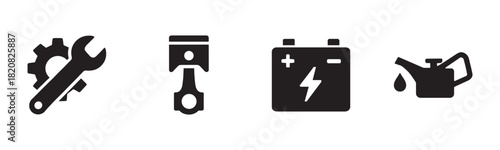 A charming set of hand-drawn icons featuring a croissant, steaming coffee, a flower in a vase, a chair, and a plate, rendered in a textured, sketchy black ink style