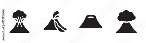 A charming set of hand-drawn baking icons including a rolling pin, whisk, cupcake, oven mitt, and flour sack, illustrated in a simple two-tone blue and black graphic style