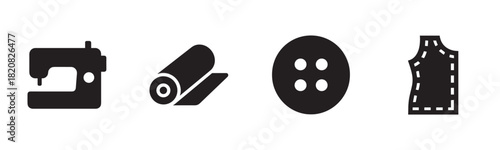 A collection of grocery-related vector icons in a clean, linear style, including a carrot, apple, produce crate, shopping bag, and an analog food scale