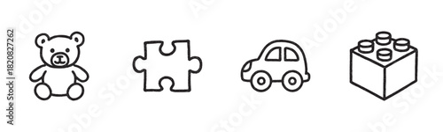 A charming collection of hand-drawn woodland animals including a hedgehog, owl, fox, and a rabbit holding a mushroom, illustrated in a simple blue and black doodle style for kids