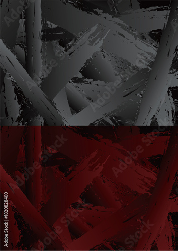 グラデーションブラシの線の背景イラスト。黒と赤のバリエーション。