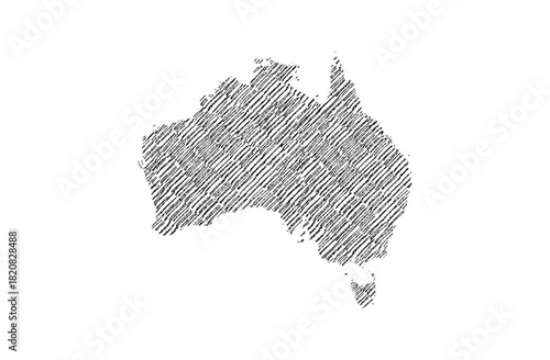 Australia map hand drawn sketch on white background vector, Australia freehand sketch map, vintage hand drawn map.