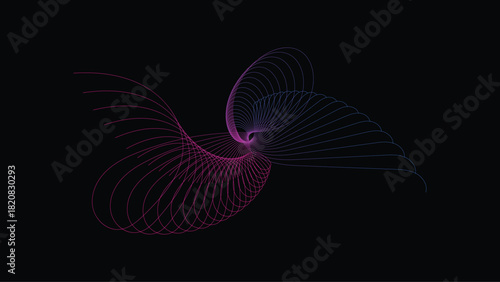Abstract dark background with purple and blue light trails and sparkles
