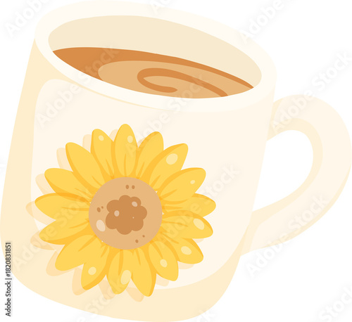 Sunflower Coffee Mug Illustration