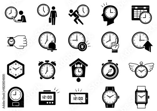 時間・時計アイコン05　Time/Clock Icons