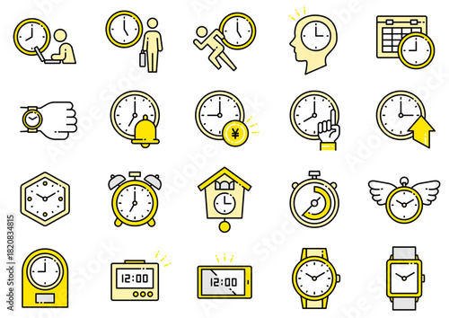 時間・時計アイコン06　Time/Clock Icons