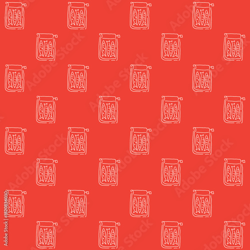 Sardines Can Vector Seamless Pattern