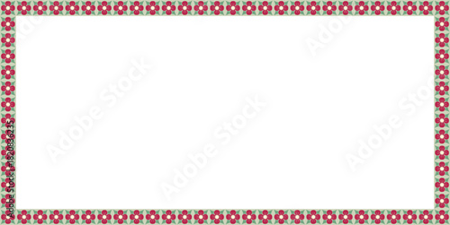 Festive floral border EPS design with red, green, and white motif, perfect for formal and celebratory templates