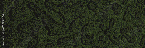 Acid green overlay background with water drop, blob texture and stipple halftone effect. Psychedelic  aesthetics. Vector graphic asset for web design, banner, wallpaper