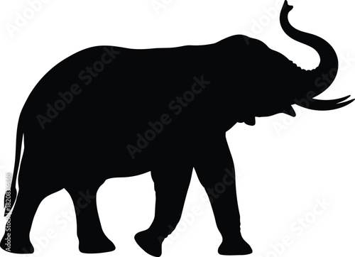 Majestic elephant silhouette african wildlife safari icon vector