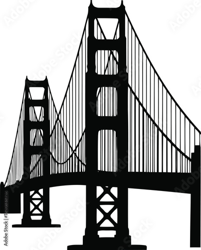 Golden gate bridge silhouette iconic landmark san francisco travel landmark vector