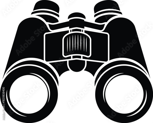 Binoculars silhouette vector graphic for exploration and discovery vector