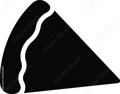 Slice of pizza icon simple black and white food graphic vector