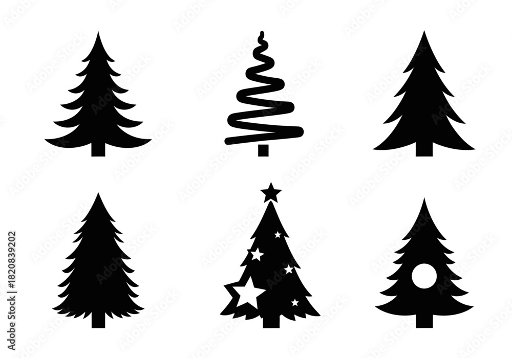 Obraz premium set of vector christmas trees
