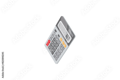 Digital calculator illustration for finance, math, and office concepts.