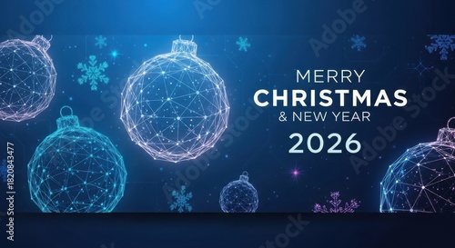 Digital christmas and new year 2026 greeting