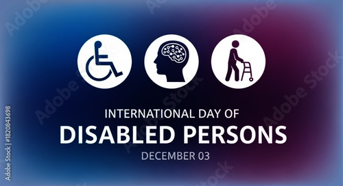 Symbolic Icons Representing Disabilities and International Day of Disabled Persons