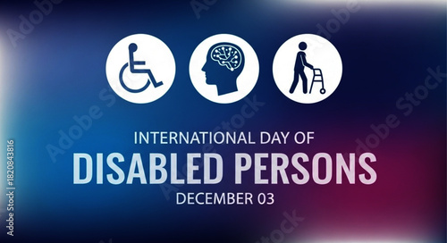 International Day of Disabled Persons: Wheelchair, Brain, and Walker Symbols