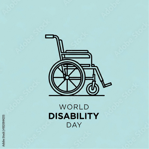 Minimalist Wheelchair Illustration for World Disability Day Awareness