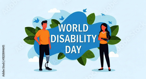 Illustration of Diverse People Celebrating World Disability Day with Awareness