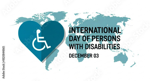 Heart-Shaped Symbol with Wheelchair Icon Representing Disability Awareness and Inclusion