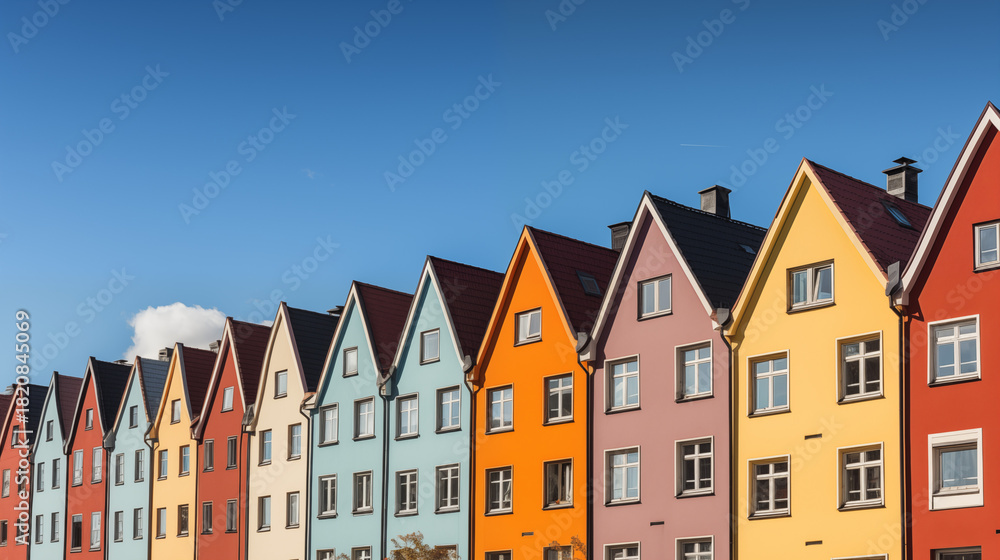 Fototapeta premium Colorful Row Houses in Bergen