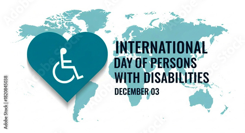 International Day of Persons with Disabilities: Heart Symbol with Wheelchair Icon