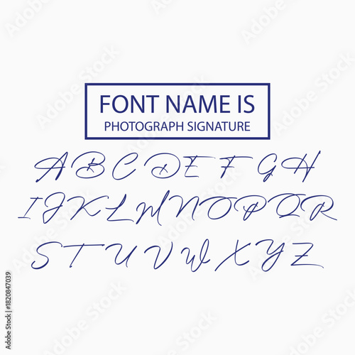 Handwritten Script Font Alphabet with Title handwriting