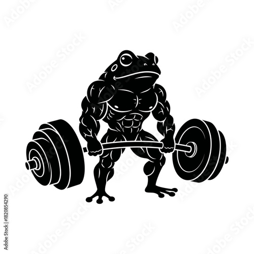 Frog Deadlift Silhouette Vector - Heavy Powerlift Mascot