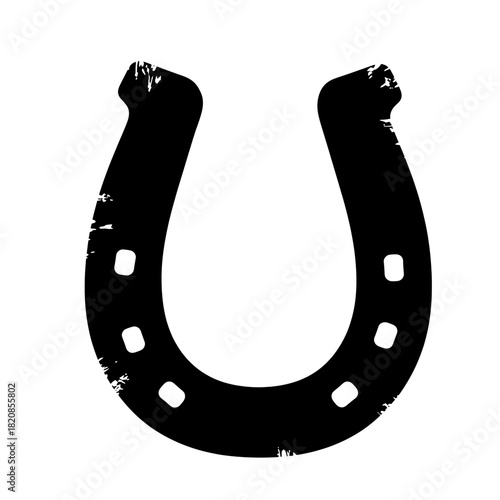 Distressed black horseshoe icon