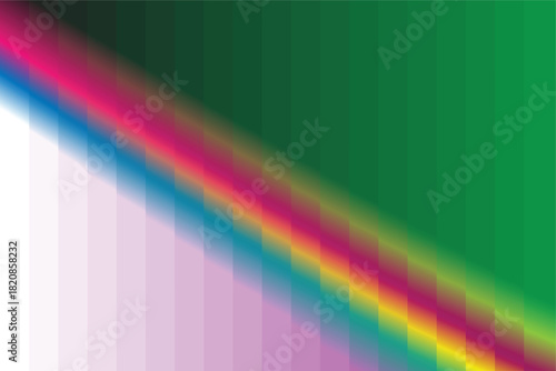 Vibrant abstract gradient of rainbow colors blending into a deep green background creating a dynamic and energetic visual spectrum