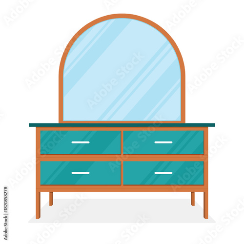 Dressing table with mirror cartoon cute