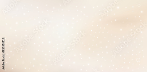 Beige wavy gradient with sparkles and glitter. Shiny cream background.Minimalist nude gradient background with grainy glitter texture. Festive beige background for Christmas, New Year.