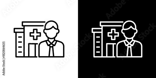 Hospital Service Icons. Fresh Line Design Built For Creative Flexibility In Light And Dark Versions. 