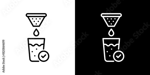 Clean Water Icons. Fresh Line Design Built For Creative Flexibility In Light And Dark Versions. 