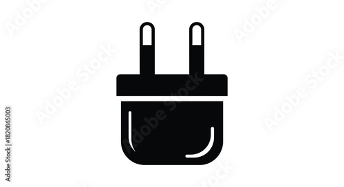 European type c electrical plug icon minimalist design silhouette
