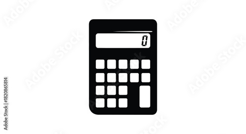 Calculator icon vector illustration in black and white silhouette