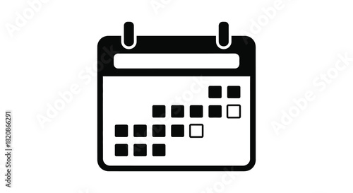 Calendar icon showing dates and days of the month silhouette