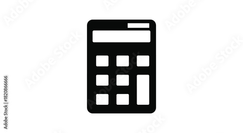 Simple calculator icon design for financial calculations and accounting silhouette