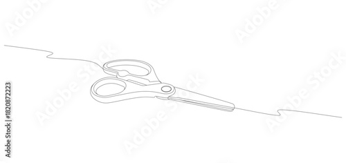 Closed scissors tool continuous line drawing